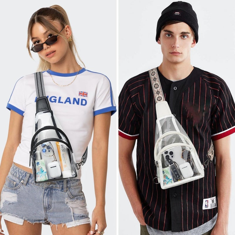 LATMAP Clear bags Stadium Approved Crossbody Sling Bag Fanny Pack Backpack Purses for Women Men Belt bag for stadium events - Image 2